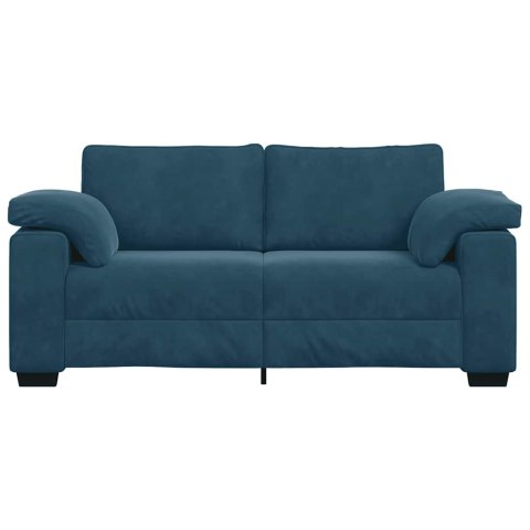 Sofa dwuosobowa, niebieska, 180x77x82 cm, aksamit