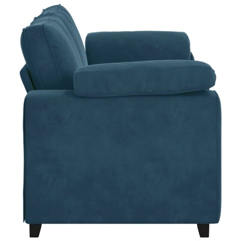 Sofa dwuosobowa, niebieska, 180x77x82 cm, aksamit