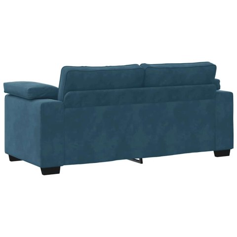 Sofa dwuosobowa, niebieska, 180x77x82 cm, aksamit