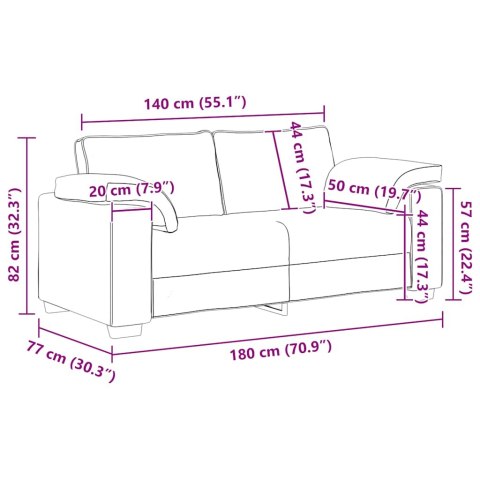 Sofa dwuosobowa, niebieska, 180x77x82 cm, aksamit