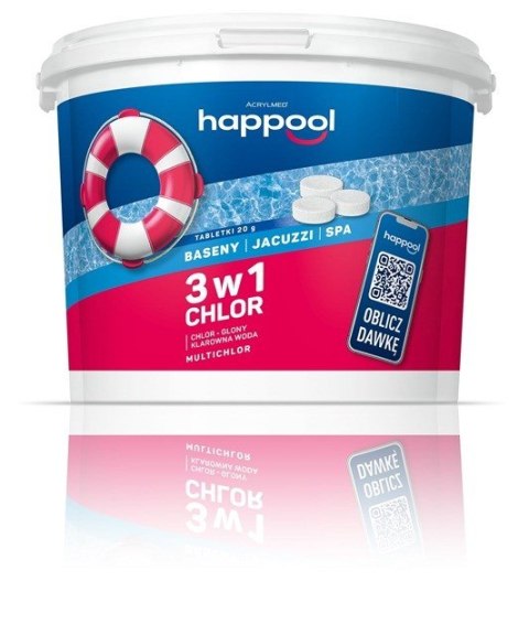 Acrylmed 3kg Multichlor 20g kompleksowa dezynfekcja wody basenowej - tabletki