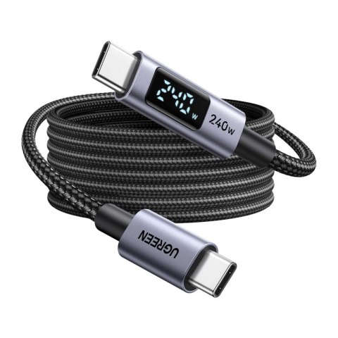 Kabel USB-C Ugreen L530 240W, 480Mbps, 3m (szary)