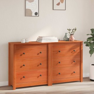 Bufet 2 pcs Woskowy Brąz 140 x 35 x 80 cm Lite drewno sosnowe
