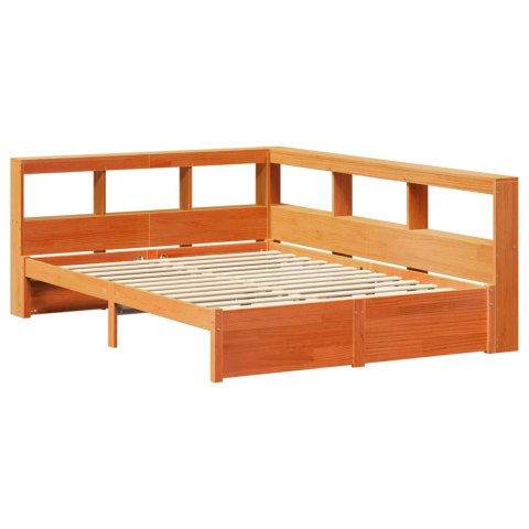 Łóżko z Biblioteczką 2 pcs Woskowy Brąz 200 x 140 cm