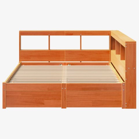 Łóżko z Biblioteczką 2 pcs Woskowy Brąz 200 x 160 cm