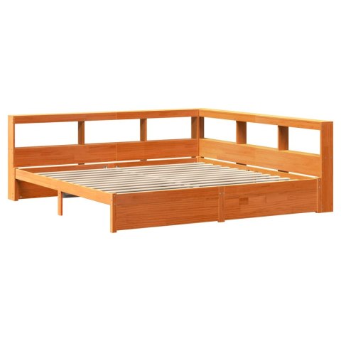 Łóżko z Biblioteczką 2 pcs Woskowy Brąz 200 x 200 cm
