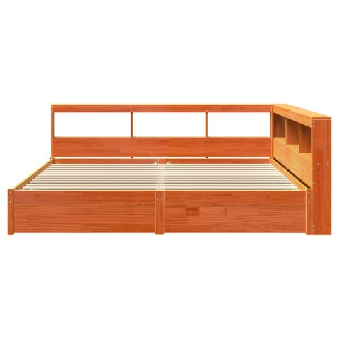 Łóżko z Biblioteczką 2 pcs Woskowy Brąz 200 x 200 cm