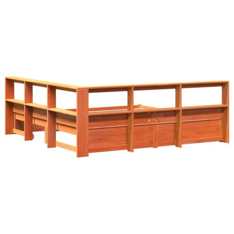 Łóżko z Biblioteczką 2 pcs Woskowy Brąz 200 x 200 cm