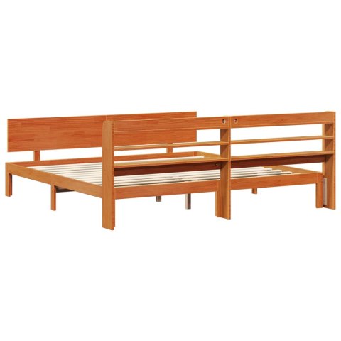 Ramka łóżka Z zagłówkiem 2 pcs Woskowy Brąz Lite drewno sosnowe
