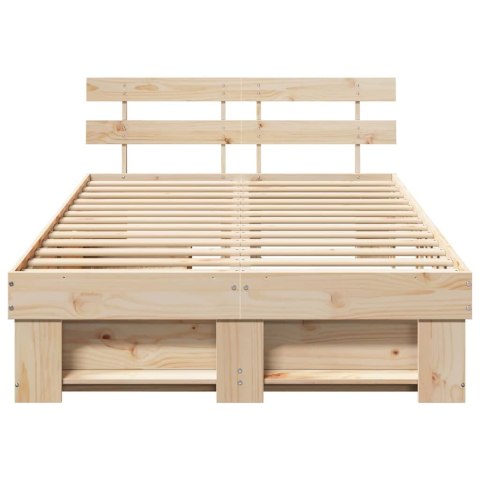 Ramka łóżka z szufladą Brązowy 120 x 200 cm Lite drewno sosnowe