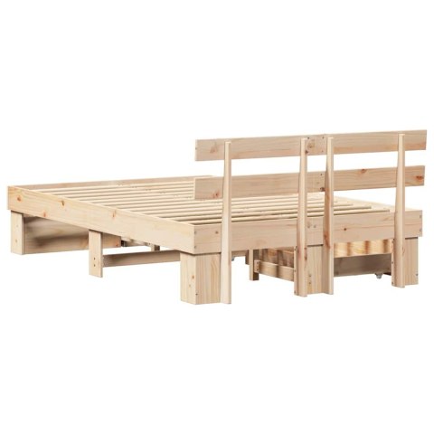 Ramka łóżka z szufladą Brązowy 120 x 200 cm Lite drewno sosnowe