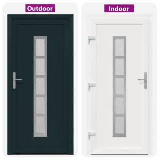 Drzwi Frontowe antracytowy 88 x 200 cm PVC
