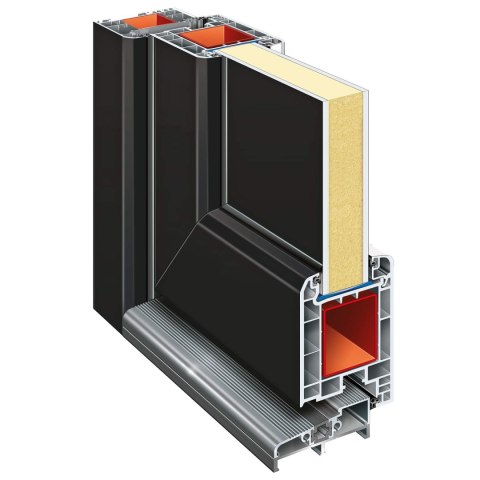 Drzwi Frontowe antracytowy 88 x 200 cm PVC