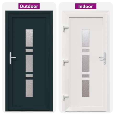 Drzwi Frontowe antracytowy 88 x 200 cm PVC
