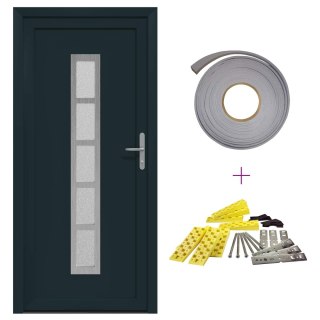 Drzwi Frontowe antracytowy 98 x 208 cm PVC