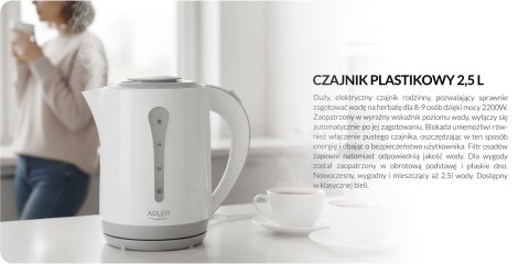 Czajnik elektryczny Adler AD 1244 (2200W 2.5l; kolor niebieski)