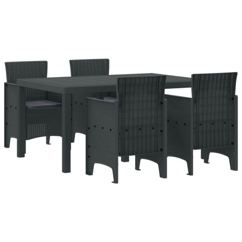 Zestaw do jadalni w ogrodzie 5 pcs Antracyt Rattan Polt