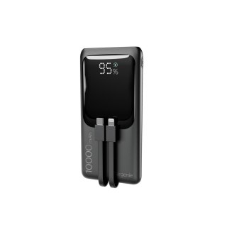 GEMBIRD POWERBANK O POJEMNOŚCI 10000MAH Z WYŚWIETLACZEM LCD ZINTEGROWANYMI KABLAMI SZYBKIM ŁADOWANIEM QC3.0 20W