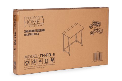 Biurko komputerowe składane 80x45 cm stolik pod laptopa białe ModernHome