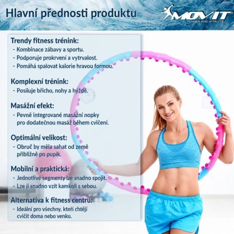 Hula hoop MOVIT masujący z magnesem 103 cm