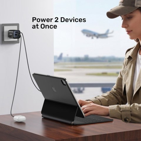 UNITEK ŁADOWARKA SIECIOWA 2X GAN USB-C & USB-A 20W CZARNA