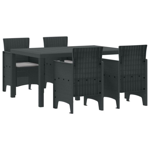 Zestaw do jadalni w ogrodzie 5 pcs Antracyt Rattan Polt