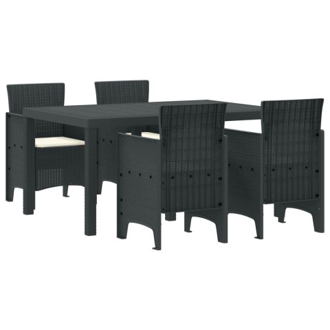 Zestaw do jadalni w ogrodzie 5 pcs Antracyt Rattan Polt