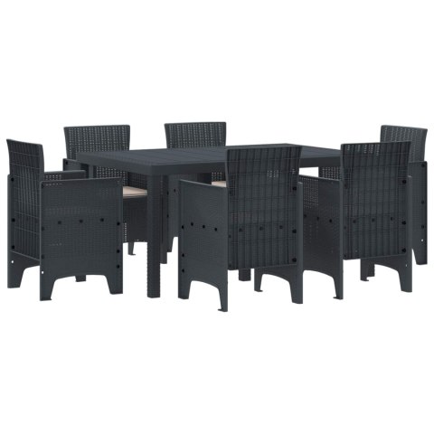 Zestaw do jadalni w ogrodzie 7 pcs Antracyt Rattan Polt
