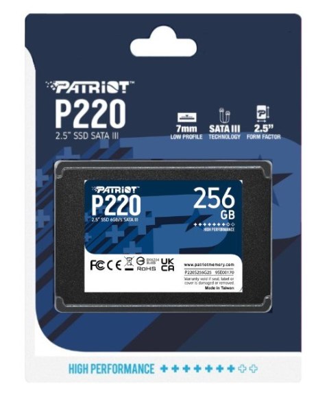 SSD Patriot P220 256GB SATA3 2,5" (OUTLET)