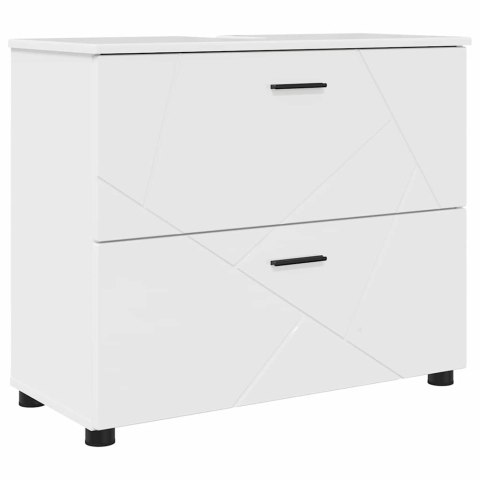 Zestaw mebli łazienkowych z szufladą 4 pcs Wysoki połysk biały