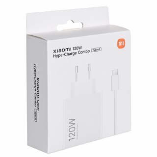 Ładowarka sieciowa Xiaomi 120W HyperCharge Combo (Type-A) EU Wall Charger, USB Type-A port, USB Type-C cable included (1 m), Whi