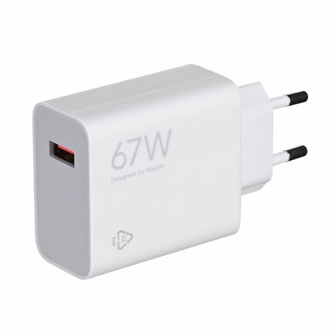 Ładowarka sieciowa Xiaomi 67W HyperCharge Combo (Type-A) EU Wall Charger, USB Type-A port, USB Type-C cable included (1 m), Whit