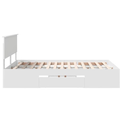 Ramka łóżka Biały 140 x 200 cm Materiał drewnopochodny