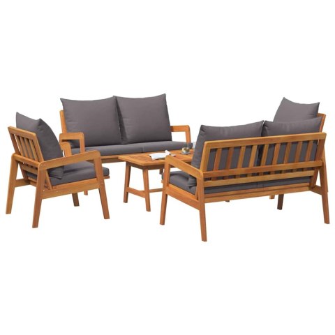 Zestaw bistro z poduszką 5 pcs Brązowy Lite Drewno Akacji