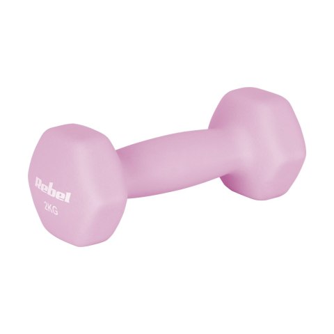 Hantelki żeliwne neoprenowe HEX 2x2kg, REBEL ACTIVE