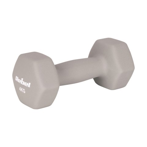 Hantelki żeliwne neoprenowe HEX 2x4kg, REBEL ACTIVE