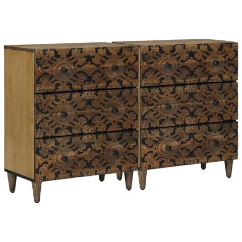 Bufet 2 pcs Brązowy 60 x 33,5 x 75 cm Drewno z mango