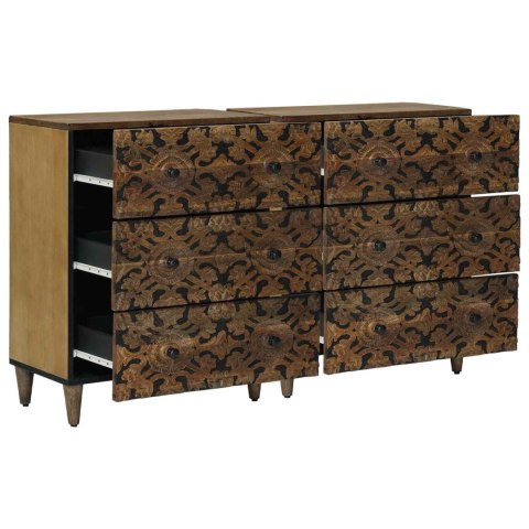 Bufet 2 pcs Brązowy 60 x 33,5 x 75 cm Drewno z mango