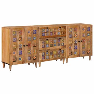 Bufet 3 pcs Naturalny 60 x 33,5 x 75 cm Drewno z mango
