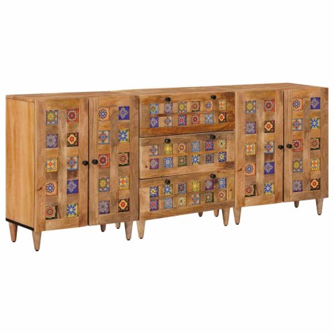 Bufet 3 pcs Naturalny 60 x 33,5 x 75 cm Drewno z mango