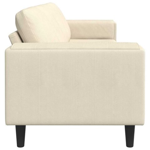 Sofa Kremowy 250 x 77 x 76 cm Tkanina sztruksowa