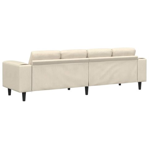 Sofa Kremowy 250 x 77 x 76 cm Tkanina sztruksowa