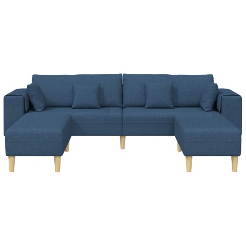 Sofa z poduszką 3 pcs Niebieski tkanina