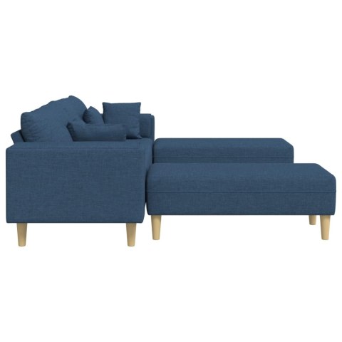 Sofa z poduszką 3 pcs Niebieski tkanina