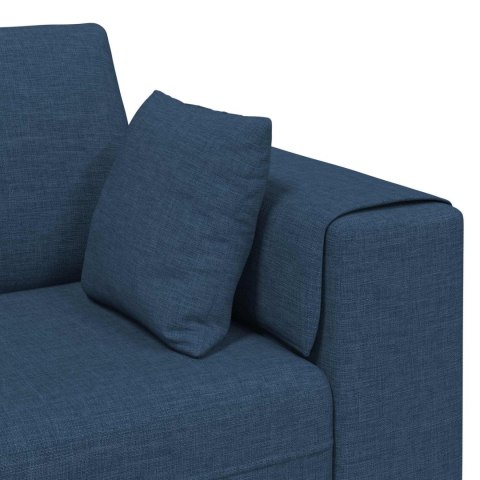 Sofa z poduszką 3 pcs Niebieski tkanina
