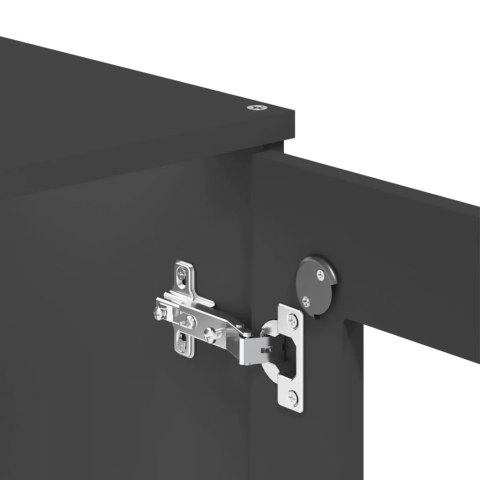 Kredens VIKEN, antracytowy, 80x40x190 cm, lite drewno sosnowe