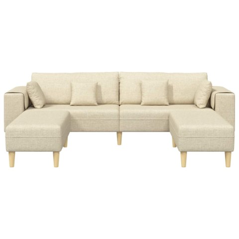 Sofa z poduszką 3 pcs Kremowy tkanina