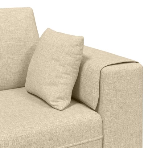 Sofa z poduszką 3 pcs Kremowy tkanina