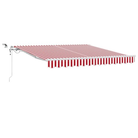 Markiza wysuwana Czerwony i Biały 350 x 250 cm Poliester