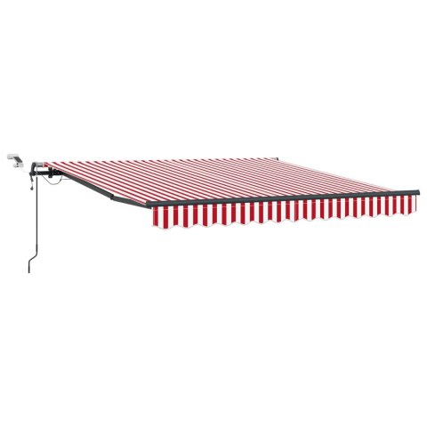 Markiza wysuwana Czerwony i Biały 350 x 250 cm Poliester